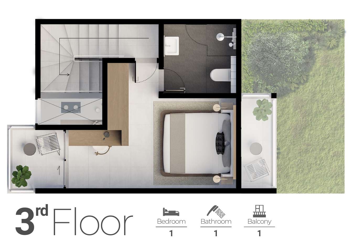 Communal 3 Bedroom floor 1