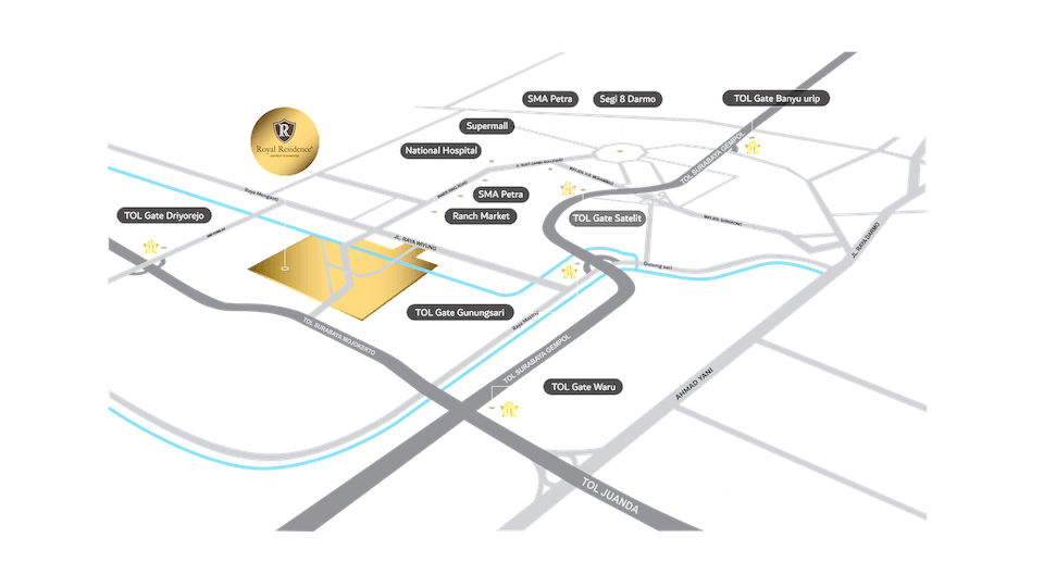 Peta lokasi Royal Residence Surabaya